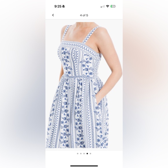 Max Studio White and Blue Floral Dress - Picture 6 of 7